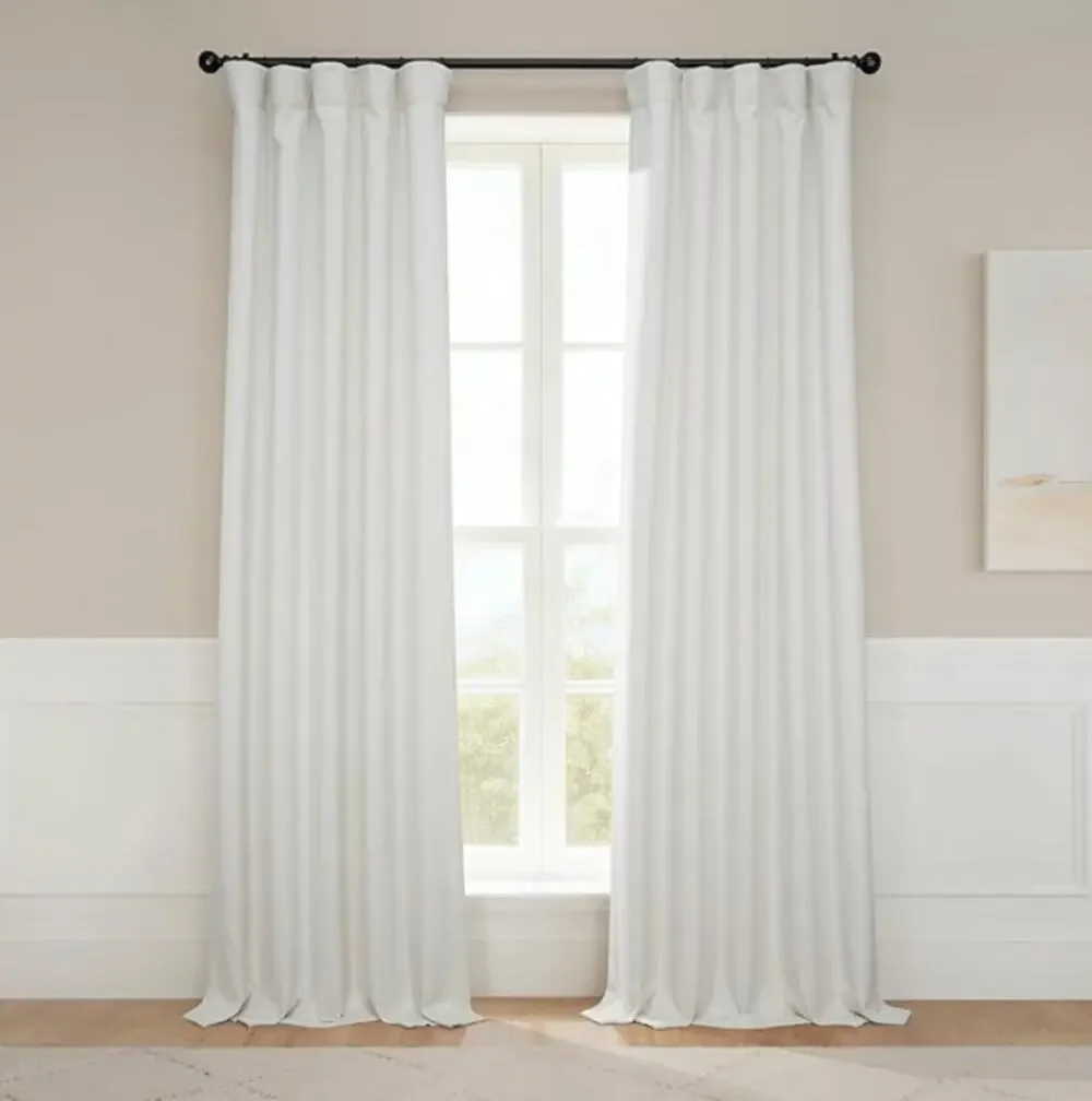 Faux Linen Curtains for Living Room, Room Darkening Curtains (1 Panel)- Taupe - Picture 1 of 6